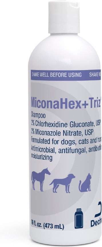Dechra MiconaHex+Triz antimicrobial antifungal shampoo for dogs cats and horses 16 fl oz
