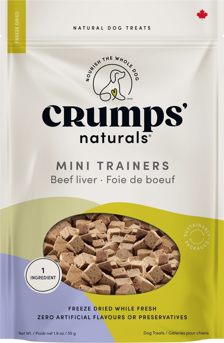 Crumps' Naturals Mini Trainers freeze-dried beef liver dog treats